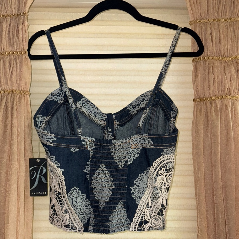 Rampage Blue and Cream Camisole Top - Picture 5 of 5
